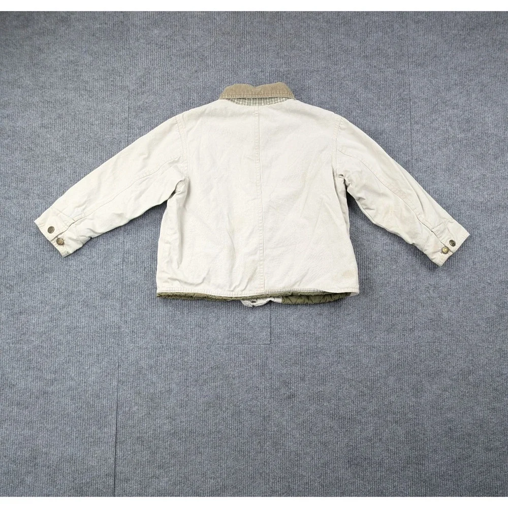 Vintage Graphite Chore Coat Kids Boy 4 Barn Utility Equestrian Flannel Lined 90s